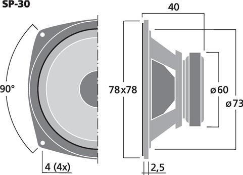 Altavoz universal 3" 5 W 4 O. Mod. SP-30