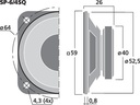 Altavoz universal 2" 3 W 4 O. Mod. SP-6/4SQ