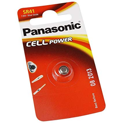 Pila botón óxido plata 1.55V Panasonic. Mod. SR-41EL/1B