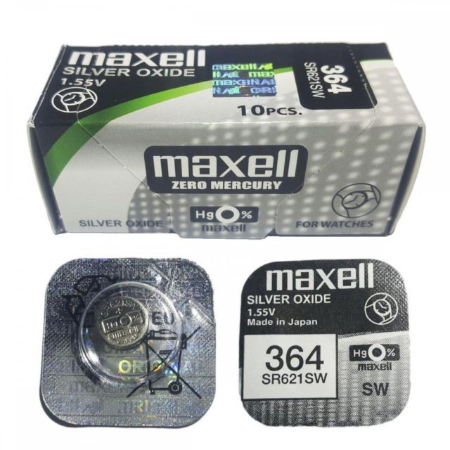Pila Boton Oxido Plata Maxell AG-1 364 SR621SW 1.55V.