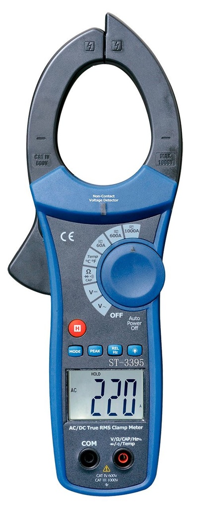 Pinza amperimétrica profesional digital AC/DC Cat.IV TRMS. Mod. ST3395