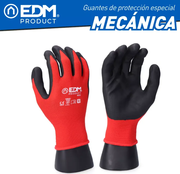 [80116ELK] Guante nailon licra con palma nitrilo Foam mecánica baja tensión T-09. Mod. 80116