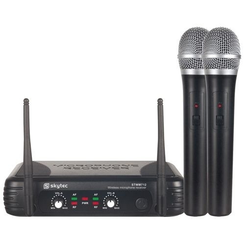 Microfono Inalambrico doble de Mano VHF SkyTec. Mod. STWM-712