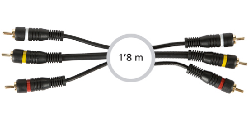 Conexión RCA Video + 2 RCA Audio Estéreo 1.8M Fonestar. Mod. SV-661