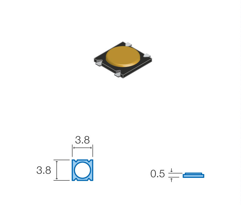 Pulsador de tacto SMD 3.8X3.8X0.5 MM. Mod. SW038