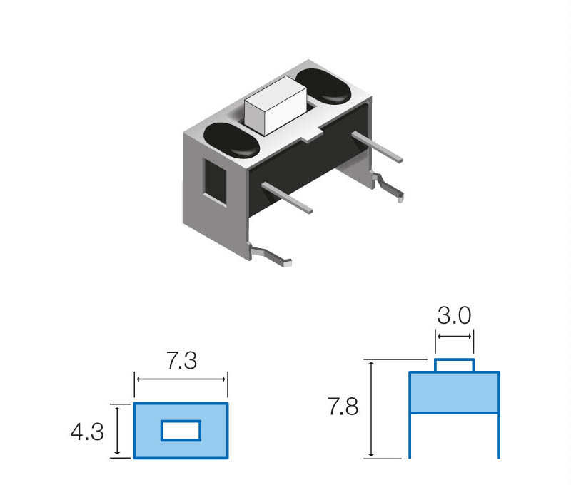 Pulsador de tacto horizontal