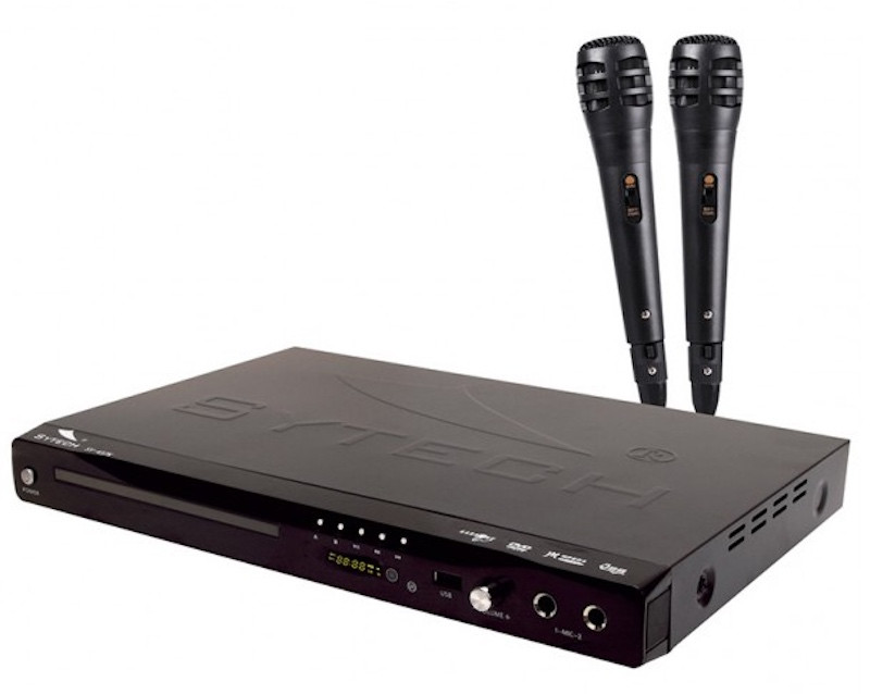Reproductor DVD karaoke USB + 2 Micrófonos SYTECH. Mod. SY437K