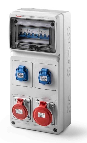 Armario completo y cableado 2 tomas schucko 2p+TT 16A + 1 tomas 3P+TT 16A + 1 toma 3P+TT 32A Famatel. Mod. 6526