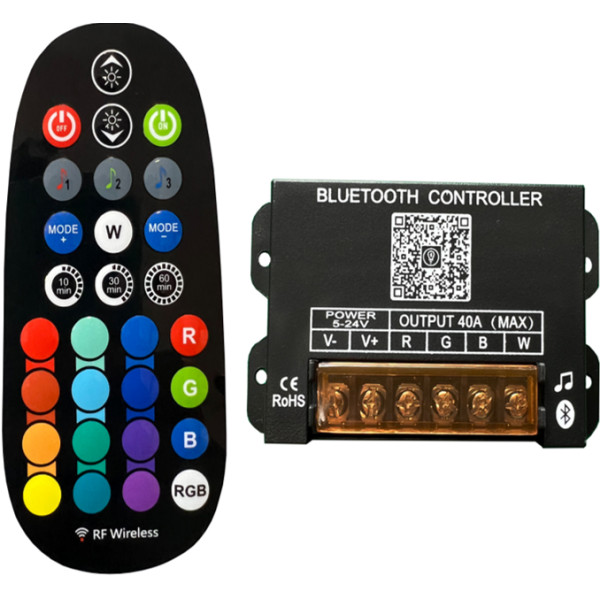 Controlador tira LED Musical Bluetooth App RGBW. Mod. HLPYSBLERGBW