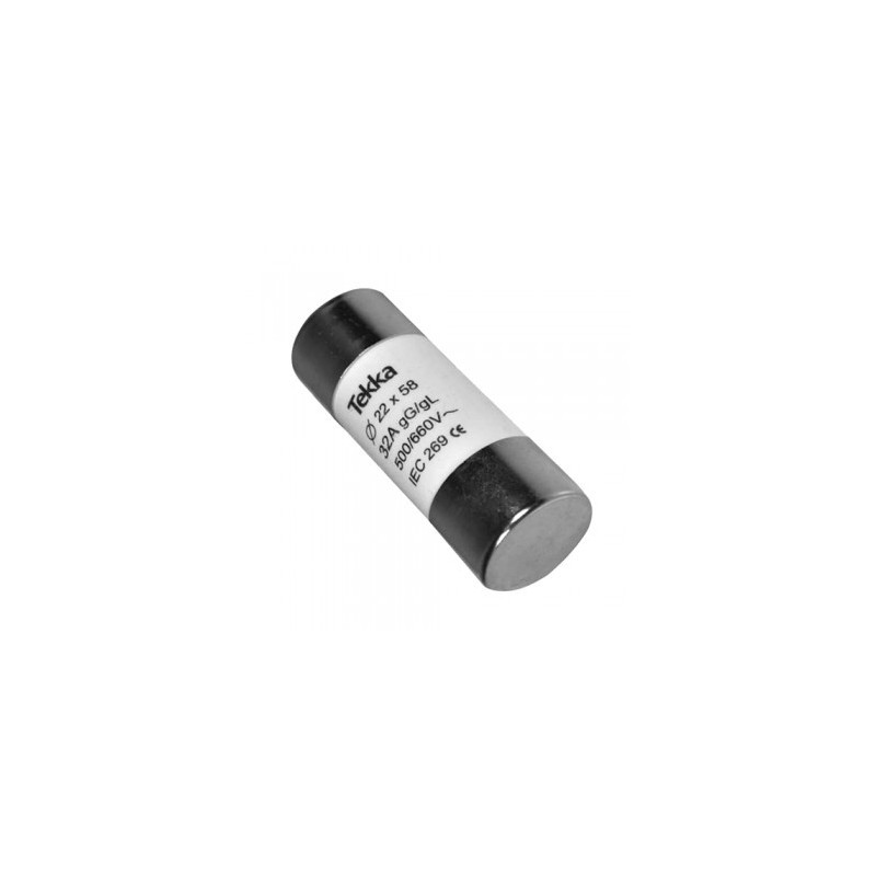 Fusible cerámico cilíndrico 22x58mm T-2 63A. Mod. TE-4032