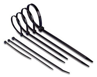 Brida nylon negra 300x3.6mm bolsa (100Und.). Mod. BR36300N