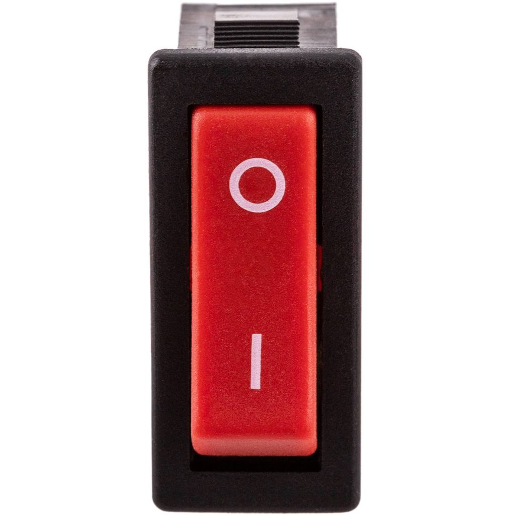 Conmutador ON-ON unipolar rojo rectangular 16A 250V. Mod. 11.400.C/NR