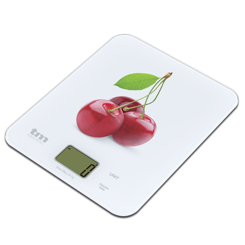 [TMPBS022TMA] Báscula de cocina motivo cerezas TMelectron. Mod. TMPBS022