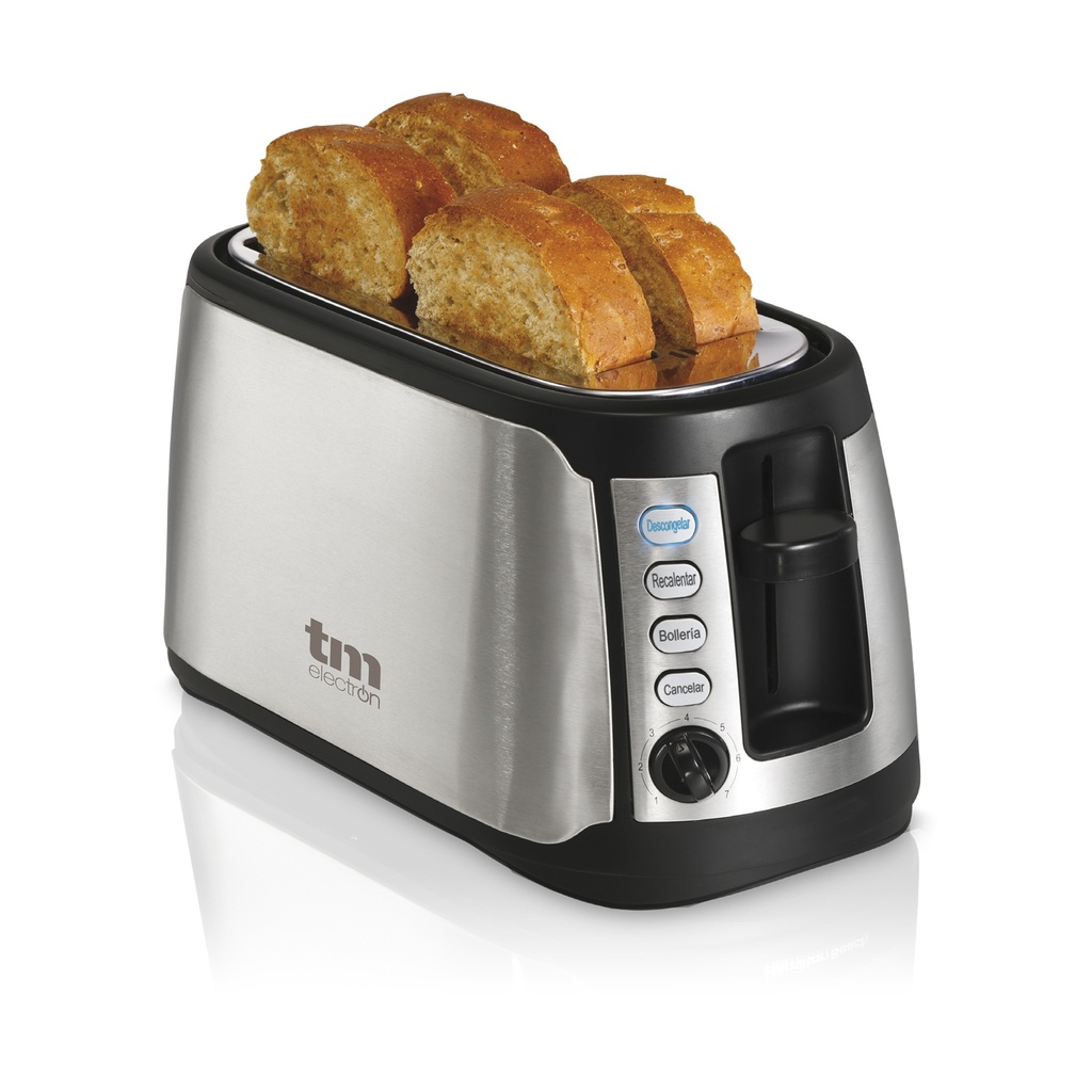 Tostador 2 tostadas largas 1670W inox TM. Mod. TMPTS005