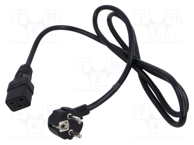 Conexión alimentación C19 hebra a Schuko 3x1,5mm2. Mod. POSAC-C19-EUL15