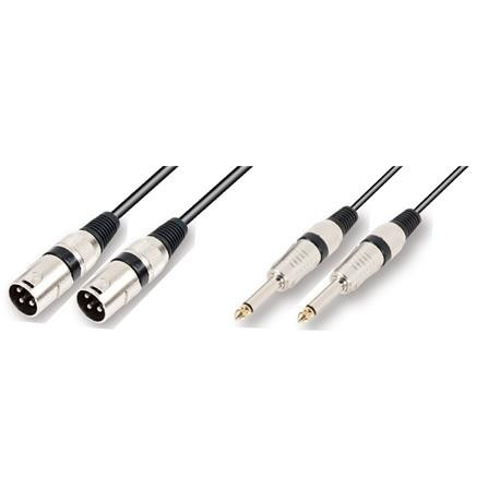 Conexión audio 2 XLR macho a 2 Jack 6.3 macho 5 metros. Mod. TUC 026/5M