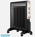 Radiador De Mica Abrigo 2000w 4elementos Negro/oro. Mod. 202012016