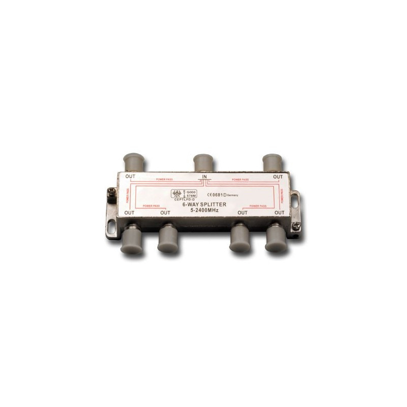 SPLITTER TV 1 ENTRADA 6 SALIDAS 2400MHz. Mod. SMR306