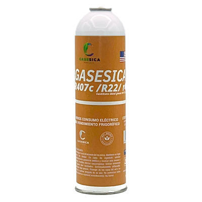 Botella gas refrigerante ecológico sustituto R407 R22. Mod. V2 GASESICA