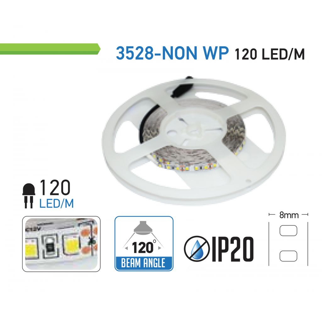 Tira de LED 12V 5 metros IP20 3528SMD 6400K. Mod. V3026