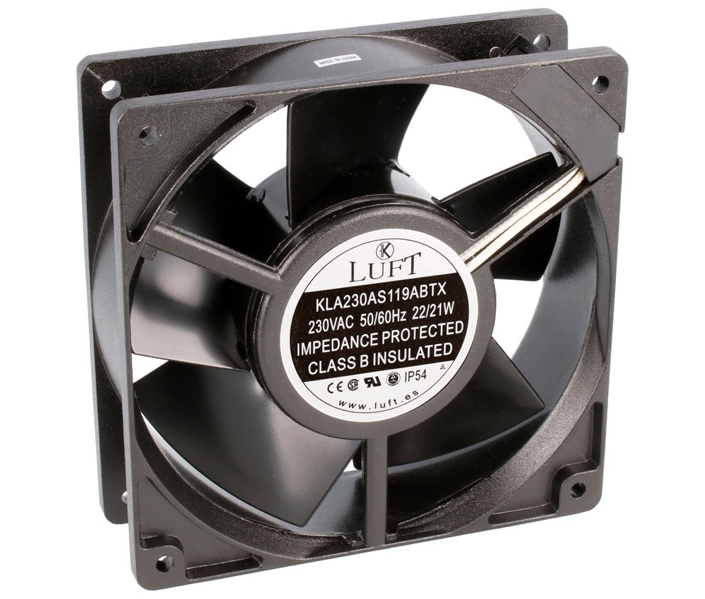 Ventilador metálico 230VAC 120x120x38mm rodamiento bolas. Mod. VEN053