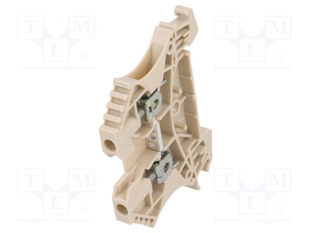 Borna de carril 2,5mm2 1 vía beige TS35 800V. Mod. WDU 2.5