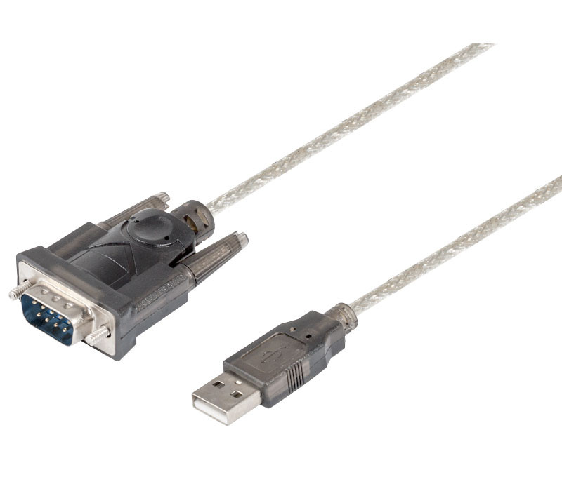Conexión USB-A 2.0 macho a puerto Serie RS232 macho. Mod. WIR088