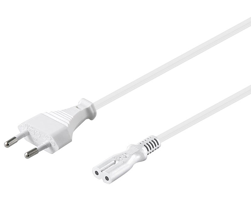 Cable de red Europa a tipo "8"  BLANCO