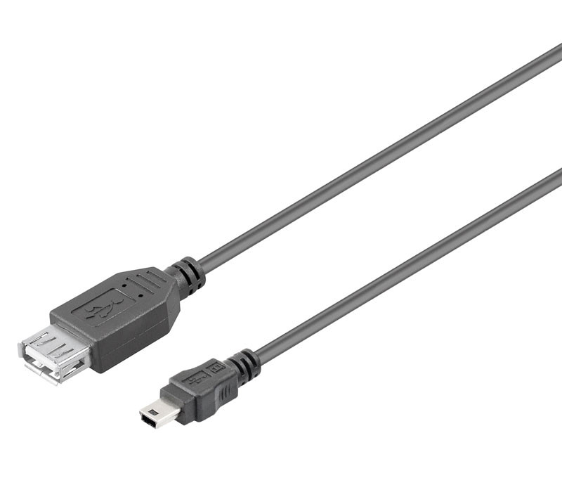 Conexión USB A hembra - mini USB macho 0.2 metros. WIR1334