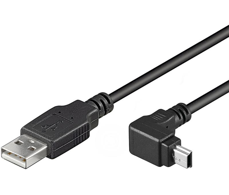 Conexión USB-A 2.0 macho-macho Mini USB 90º. Mod. WIR851