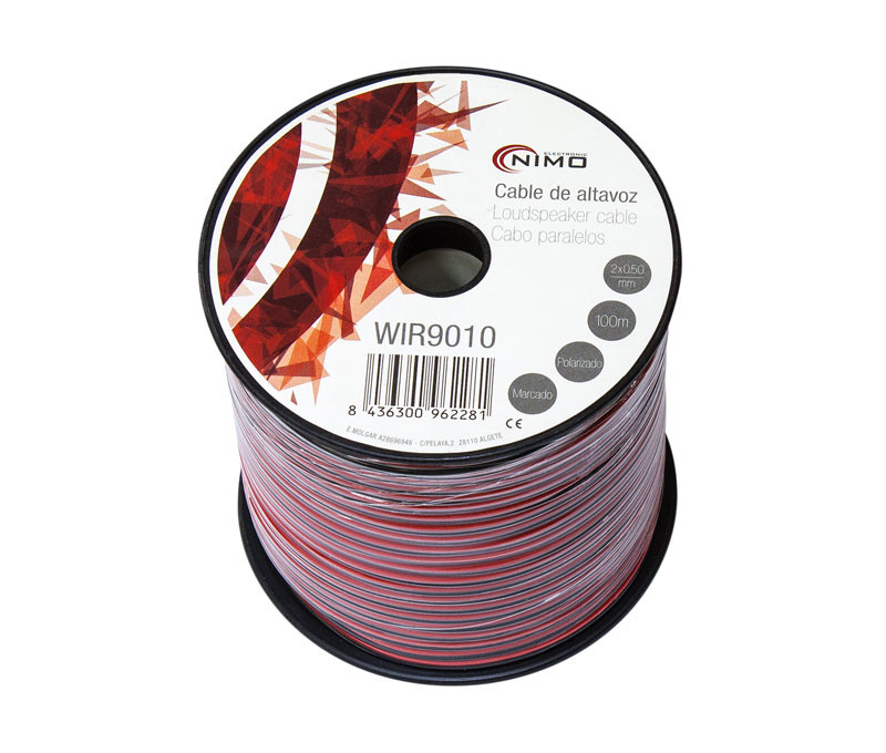 [CP01R] Cable para altavoz, Rojo-Negro 2X0.50MM. Mod. WIR9010