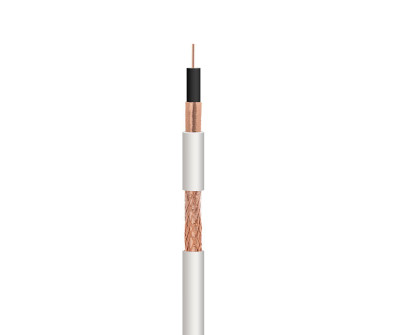 Rollo de cable coaxial de antena blanco METRO cobre. Mod. WIR9055