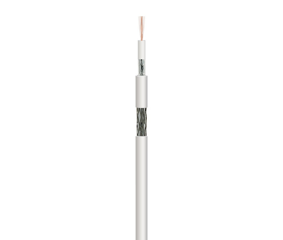 Cable mini coaxial 75 Ohm blanco metro. Mod. WIR9064