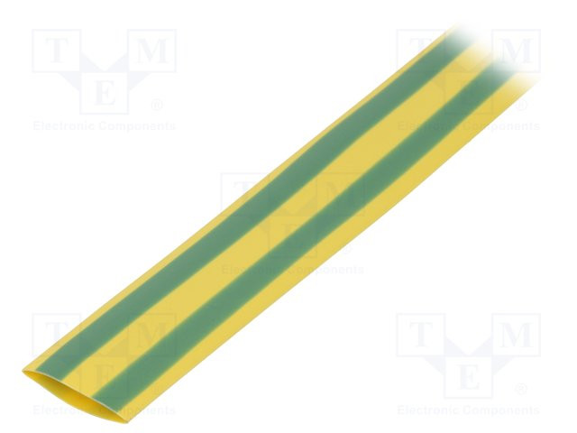 Tubo termorretractil 12.7 mm Amarillo Verde (tierra) 1 metro. Mod. XBPT-12.7AV