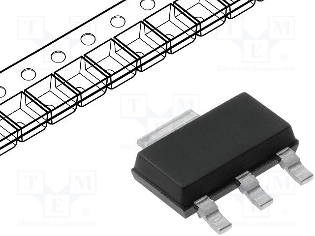 Triac 800V 1A 10mA SMD sensitive gate 4Q SOT223. Mod. Z0109NN