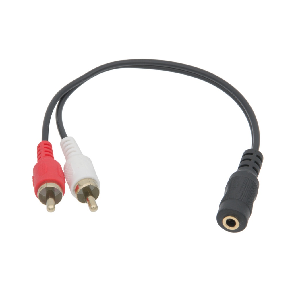 Conexión Jack 3.5mm hembra a 2 RCA macho 20cms. Mod. 0598