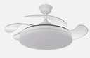Ventilador de techo aspas retráctil 59W motor DC CCT Tridente blanco. Mod. 236391301