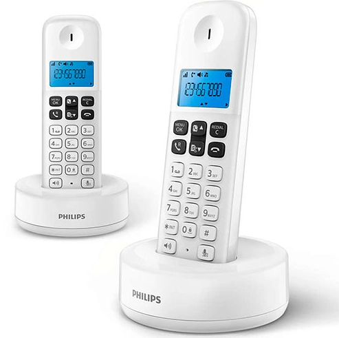 Teléfono inalámbrico Dúo blanco de Philips. Mod. D1612W/34