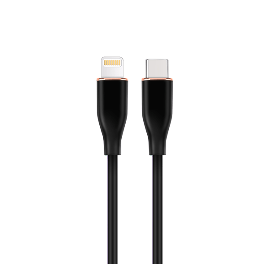 [CCUSB2SCM8PM1.5MBK] Cable de carga y datos silicona USB C a Lightning 1.5M GEMBIRD. Mod. CC-USB2S-CM8PM-1.5M