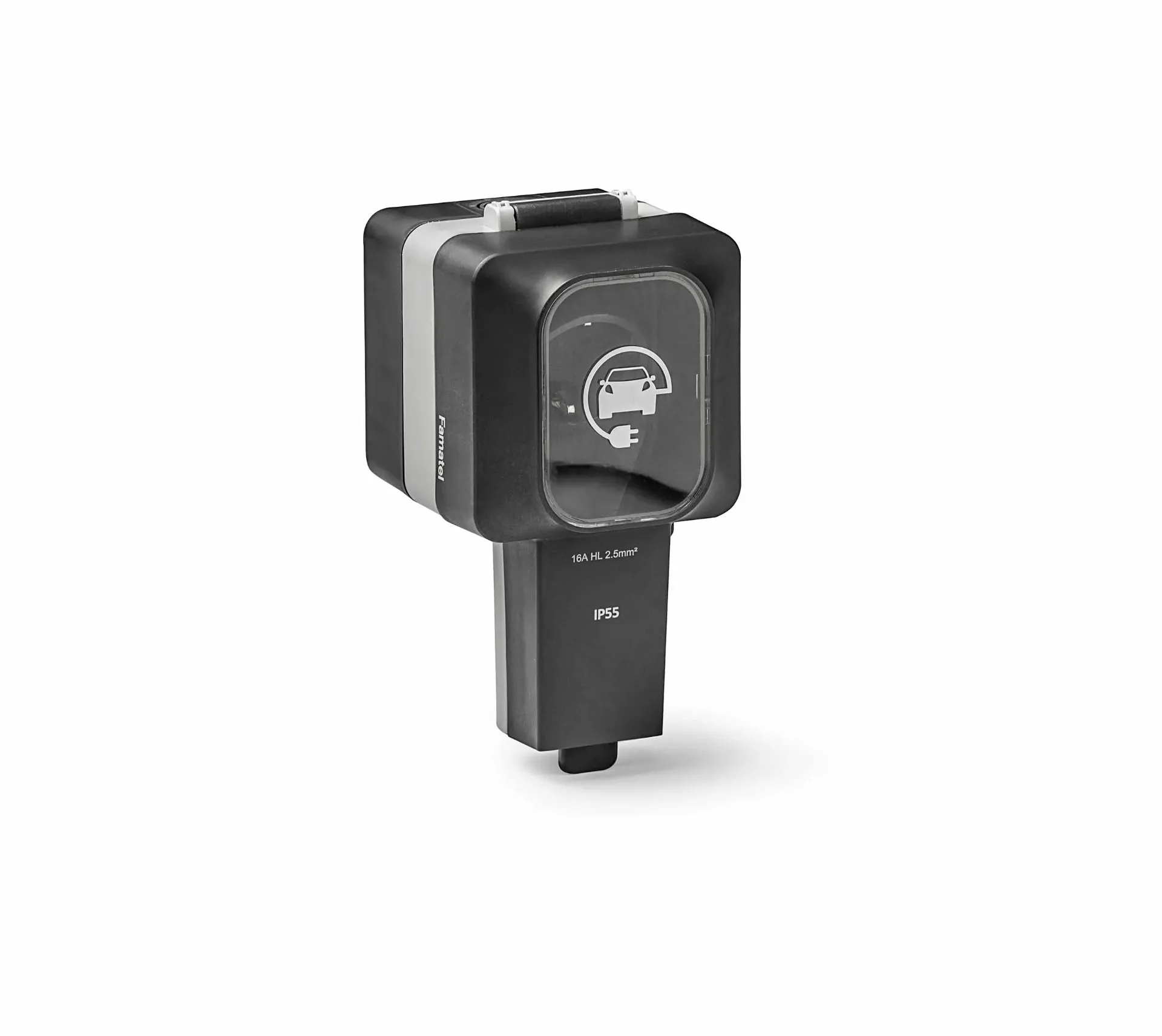 Base superficie estanca 16A IP55 cargador EV Famatel. Mod. 19101