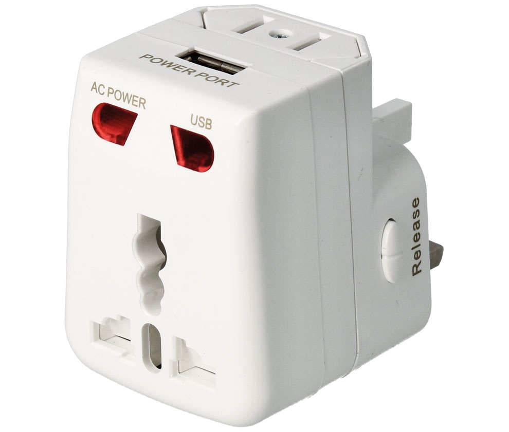 Adaptador Red universal múltiple con USB 2.1A. Mod. MEL077