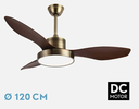 Ventilador de techo 120cm 48W motor DC CCT Hayate cuero roble. Mod. 128591336