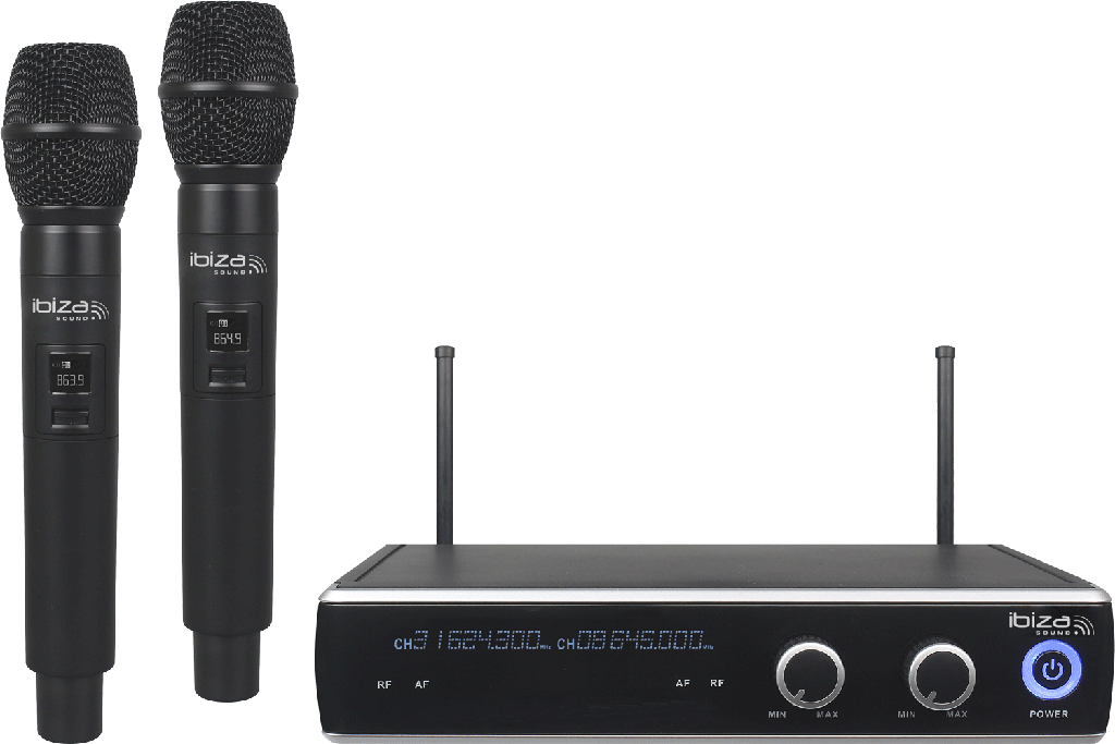 Kit micros inalámbricos UHF Ibiza Sound. Mod. DR20UHF-HH