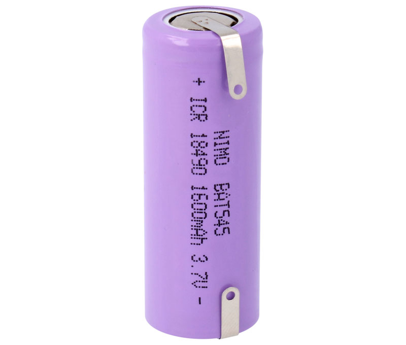 Batería 3.7V 1600mAh ion litio sin cto carga soldar. Mod. IRC18500-18490