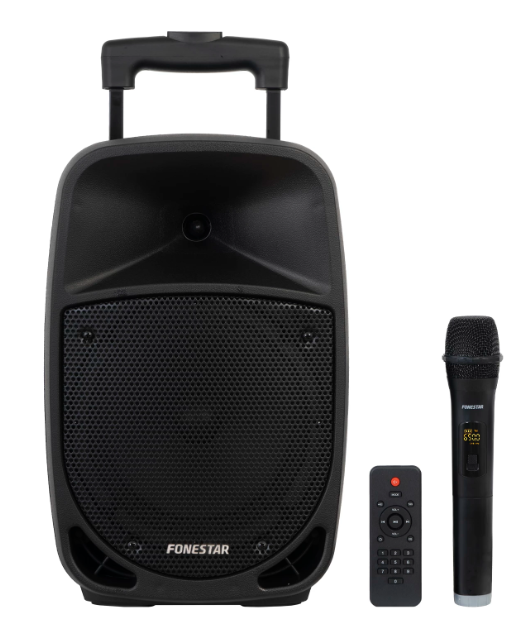 Altavoz activo portátil trolley batería 8" 100W FONESTAR. Mod. MALIBU-308