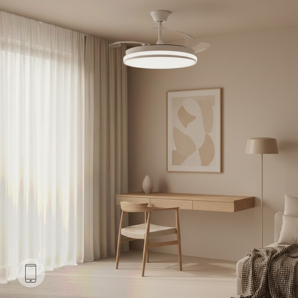 Ventilador de Techo Led White Heer Smart ø107 Cm. Mod. LM8837