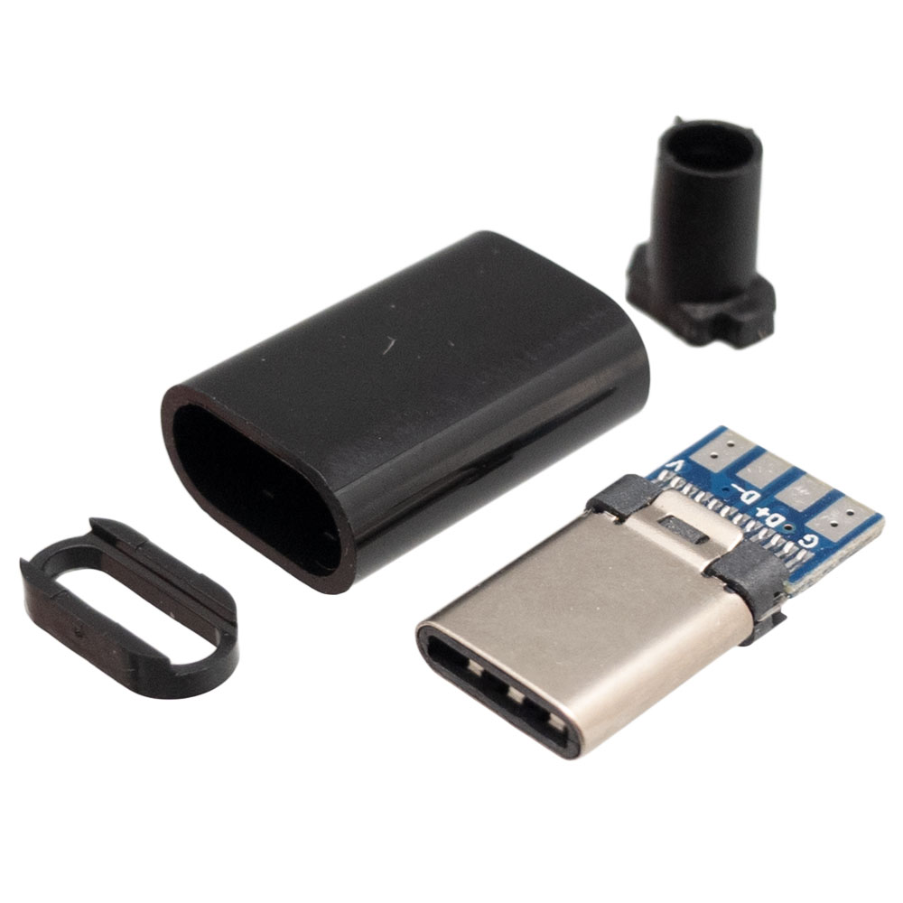 Conector macho USB tipo C 3.1 aéreo soldar. Mod. 4042C