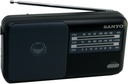 Radio analógica sobremesa negra a pilas Sanyo. Mod. KS120P