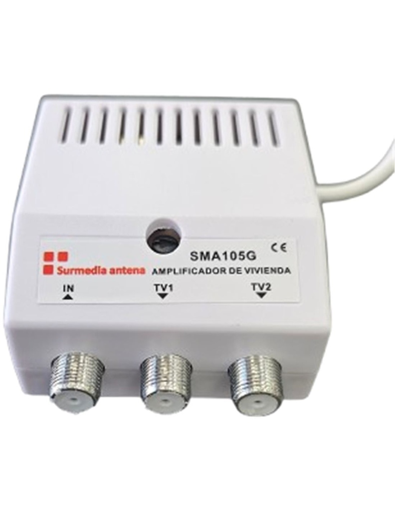 [SMA105G] Amplificador interior MINI 5G 2 salidas 25dB UHF/UHF. Mod. SMA105G