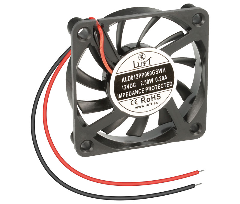 Ventilador 12VDC 60x60x10mm cojinetes. Mod. VEN007